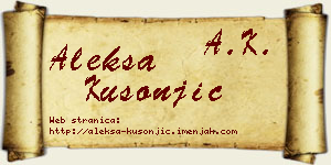 Aleksa Kusonjić vizit kartica